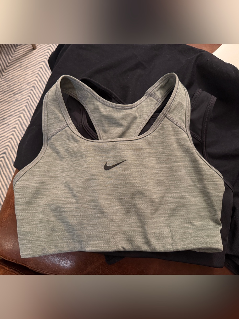 Nike Women's Racerback Tank Tops - Black & Light Gray - Picture 2 of 8